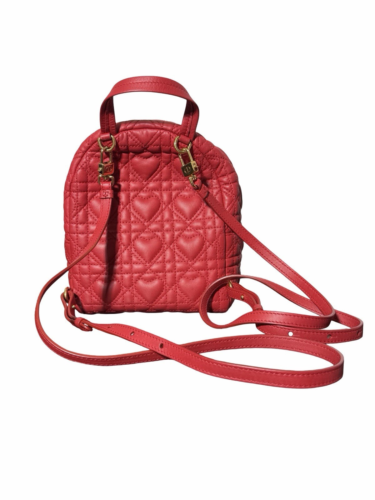 Christian Dior Cannage Heart 3Way Mini Rucksack Daypack Backpack Lambskin