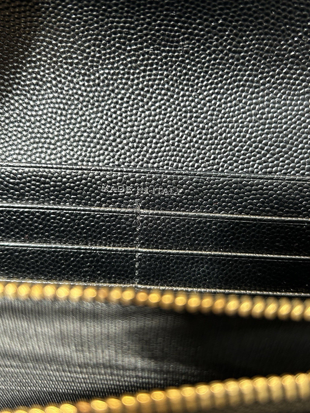 Saint Laurent YSL Monogram Large Flap Wallet in Grained Leather