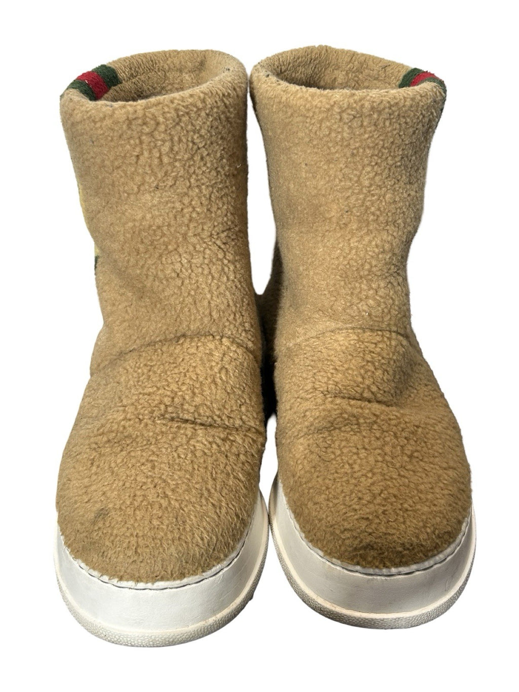 Gucci Web Accent Shearling Boots Size 11.5US