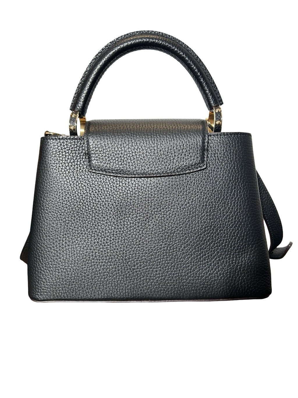 Louis Vuitton LV Monogram Capucines MM In Black Taurillon Leather