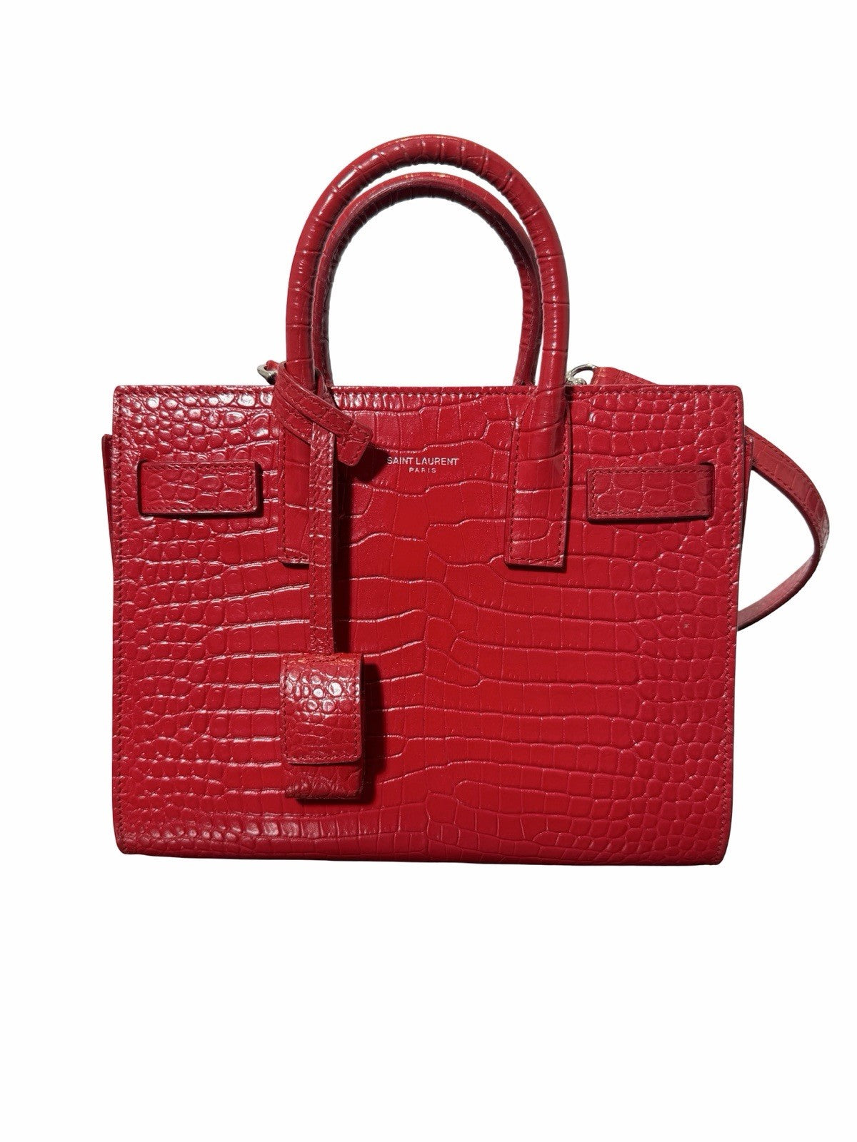 Saint Laurent YSL Sac De Jour Nano Crocodile Leather 