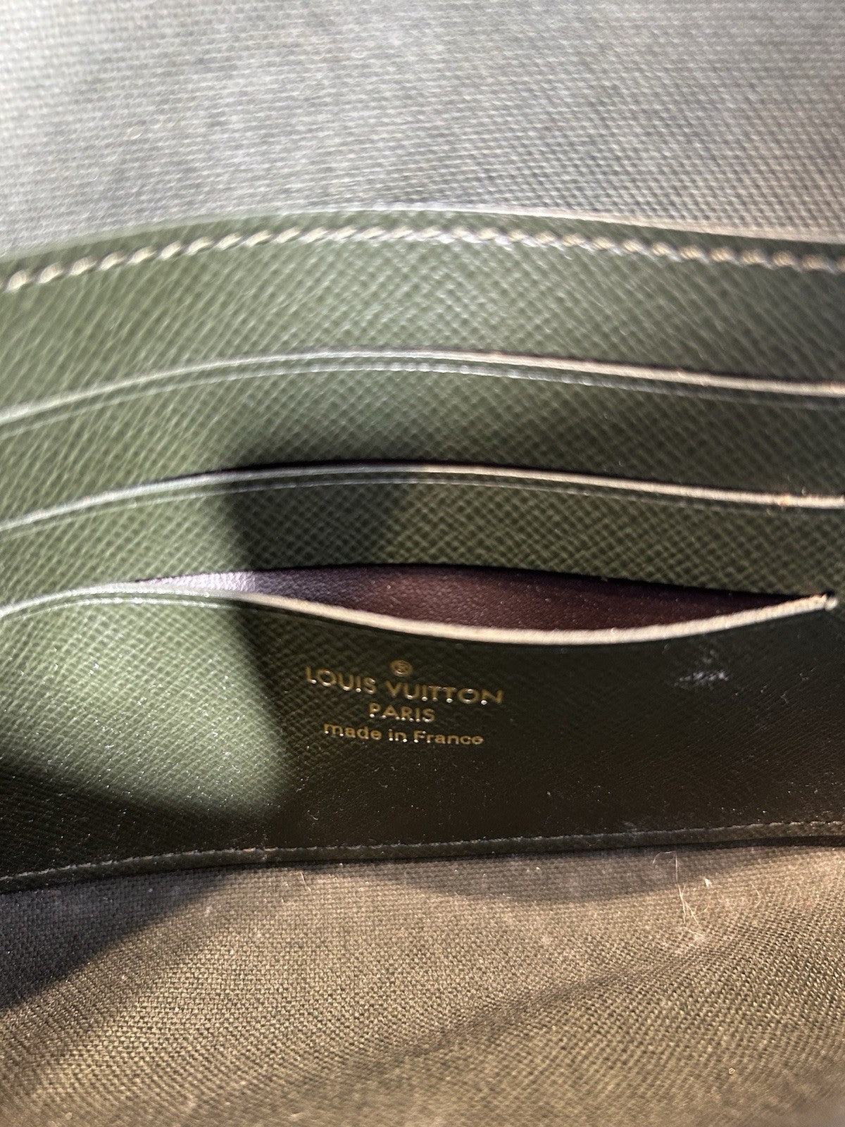Louis Vuitton Felicie Green Interior Shoulder Bag Brown Canvas