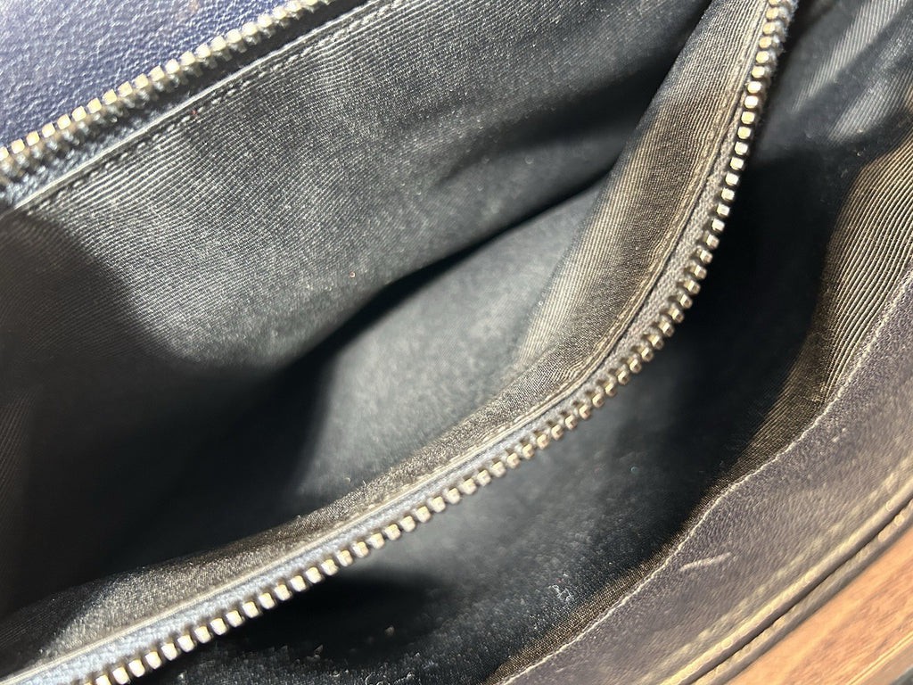 Saint Laurent Classic Monogram College Bag Matelasse Chevron Leather Large