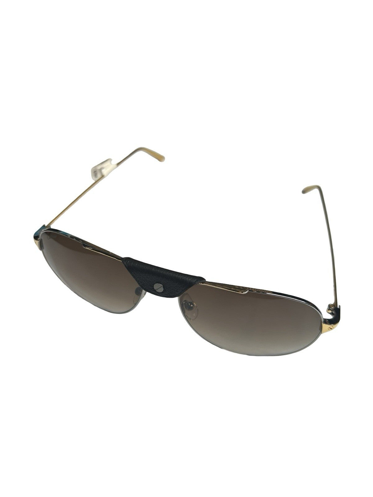 Cartier De Santos Aviator Brown Gradient Lens Gold Tone Hardware Size 135