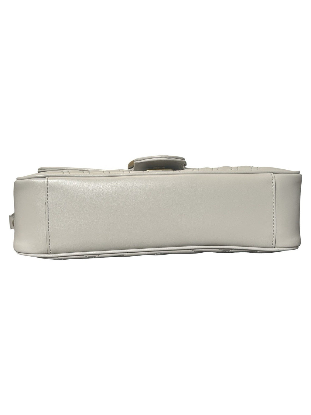 Gucci GG Marmont Flap Metelesse Leather Small Shoulder Bag Beige
