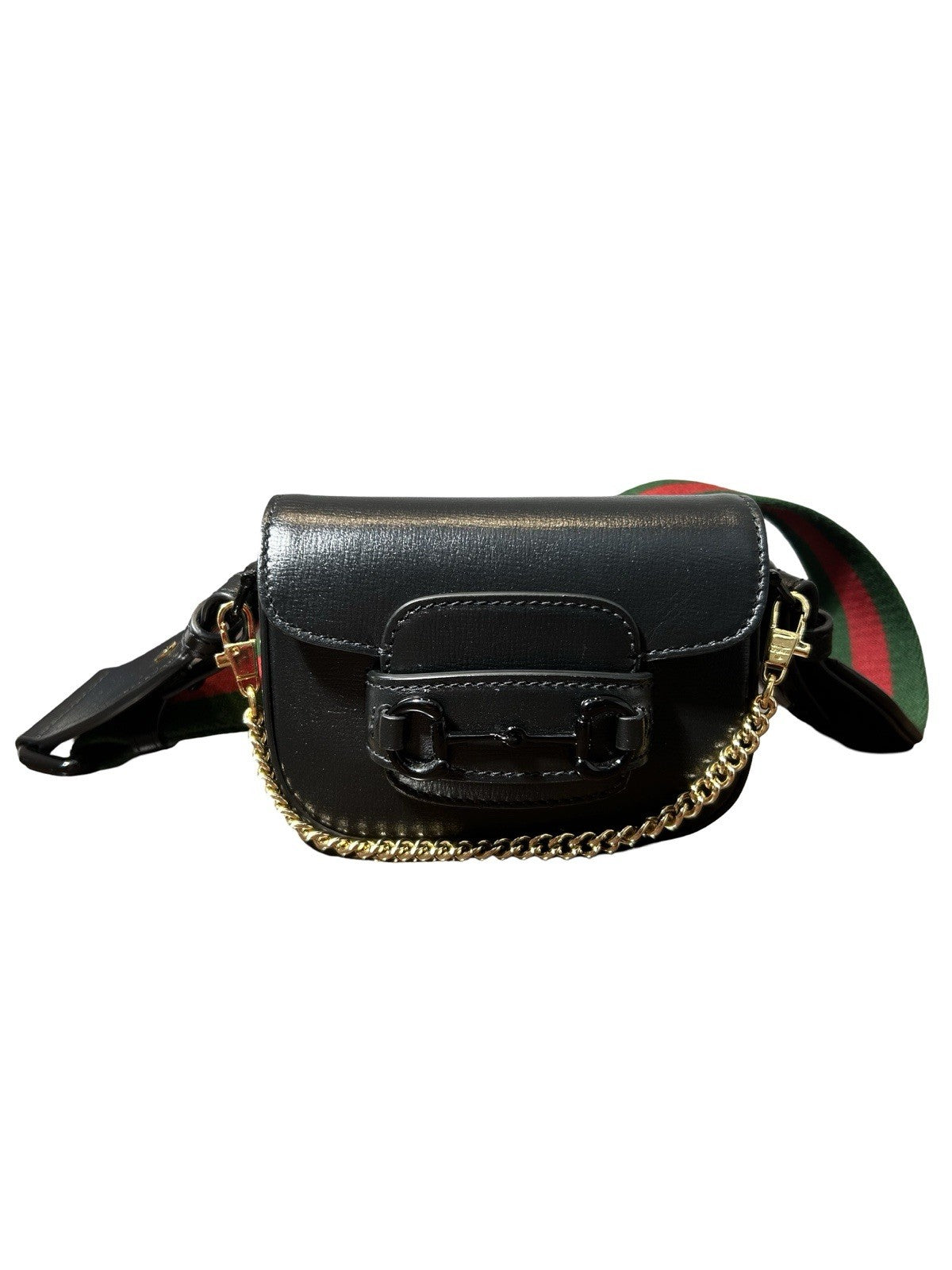 Gucci 2016-present Mini Leather Horsebit 1955 Web satchel