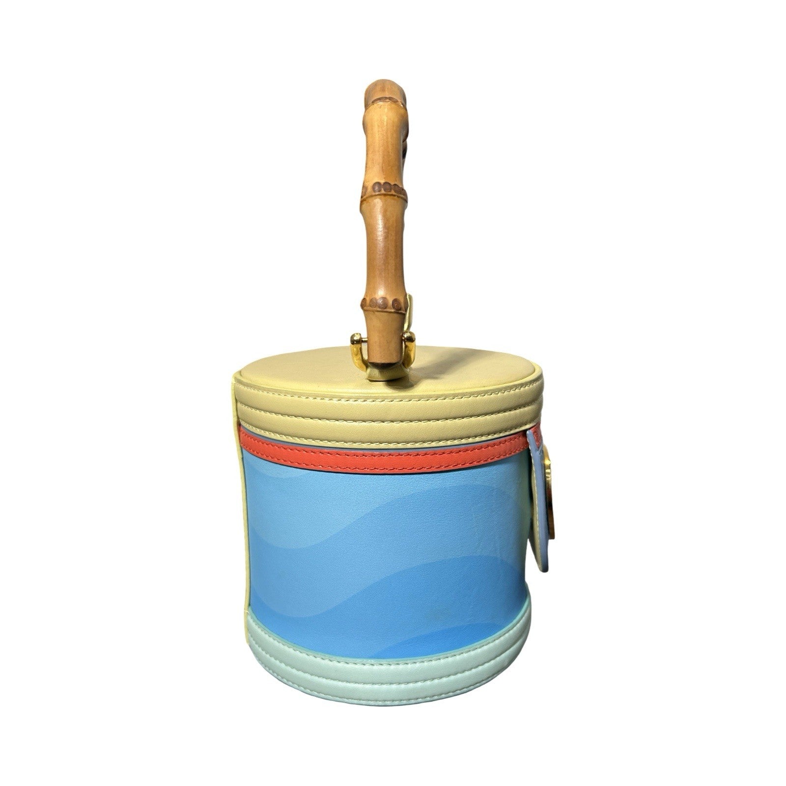 Casablanca Colorblock Calfskin Cylinder Top Handle Bag