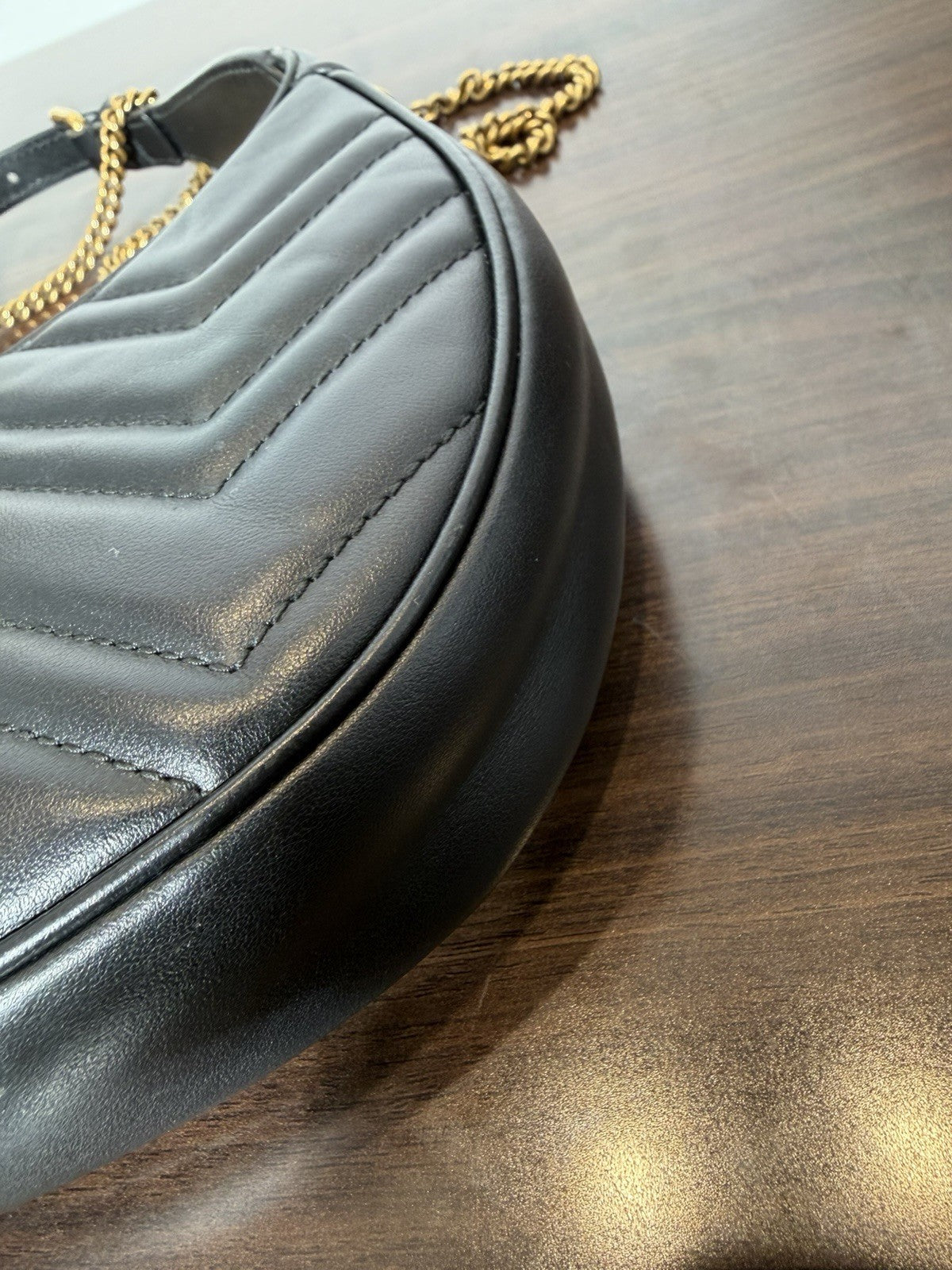 Gucci Double G Marmont Shoulder Bag In Black 