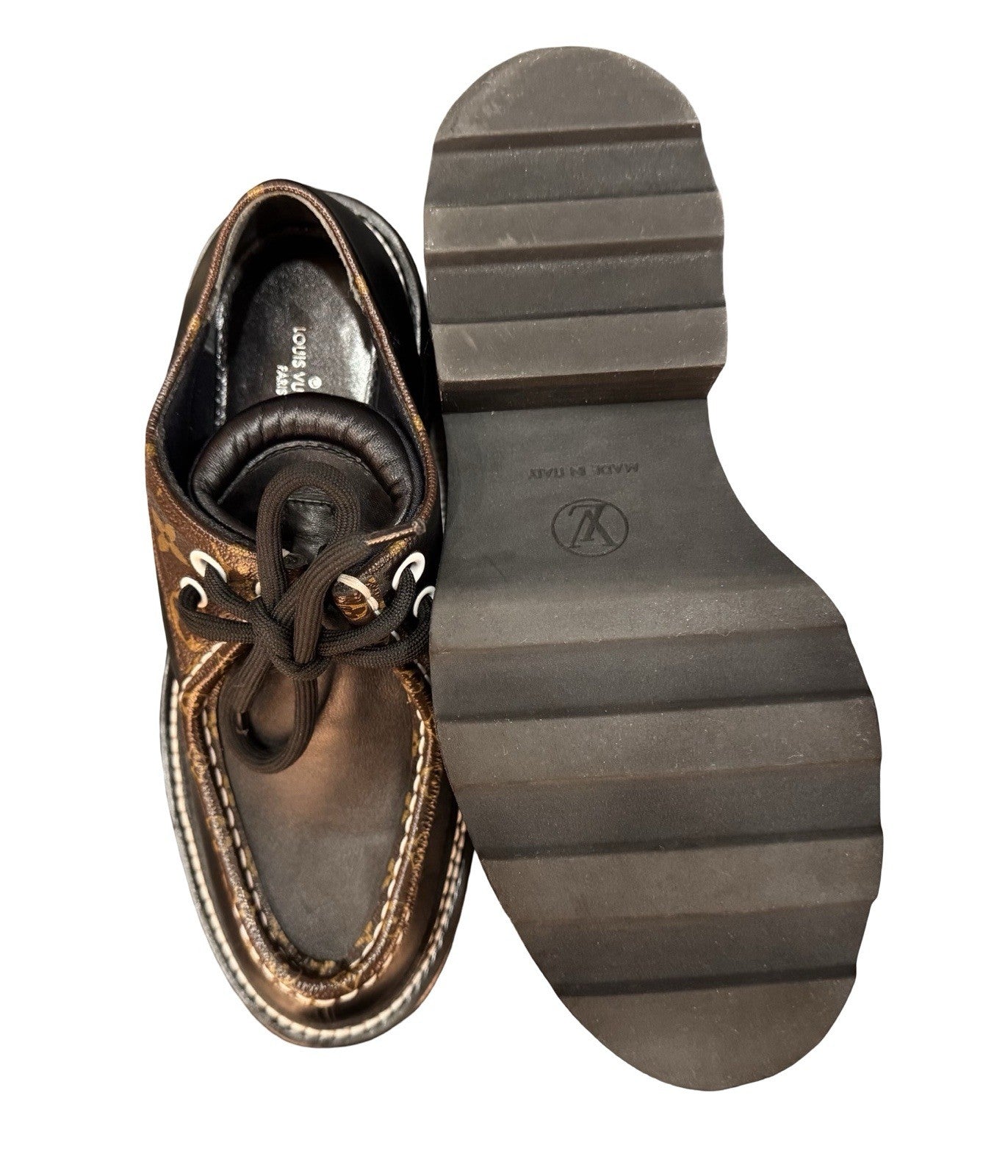 Louis Vuitton Monogram Lace-Up Platform Derby Shoes EU 37 US 6.5-7