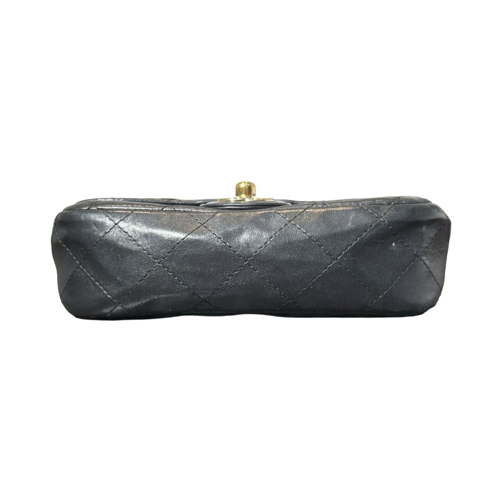 CHANEL Lambskin Quilted Extra Mini V For Victory Flap Black