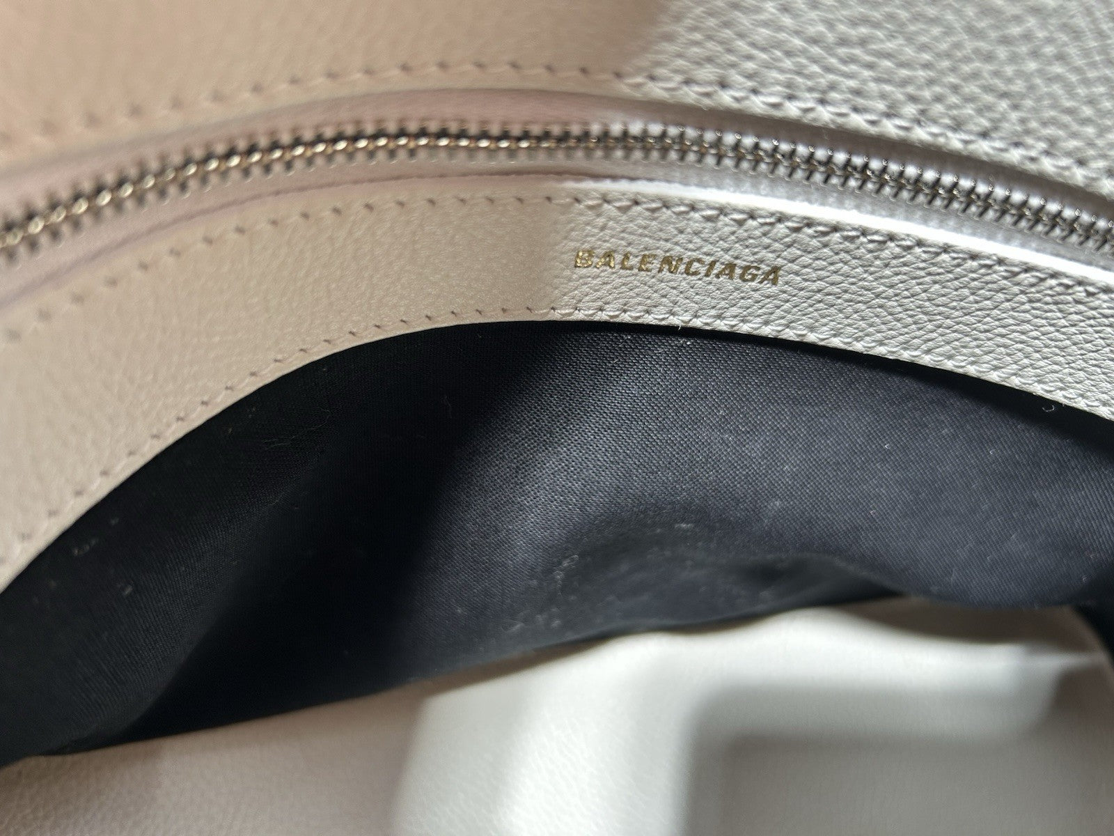 BALENCIAGA Signature Grained Calfskin Logo S Ville Top Handle Bag