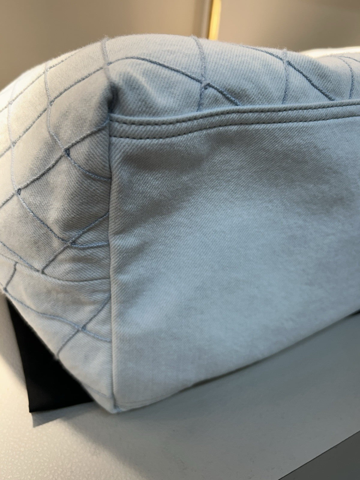 Chanel Denim Quilted Coco Beach Bag 