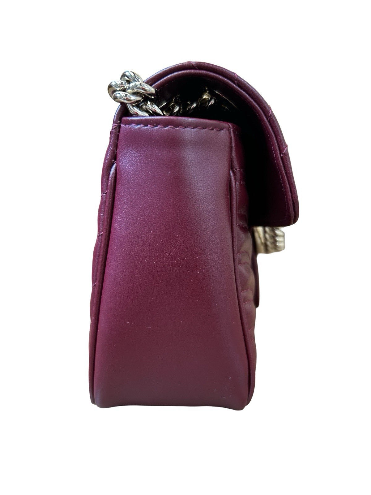 GUCCI GG Marmont Burgandy Matelasse Leather Shoulder Bag