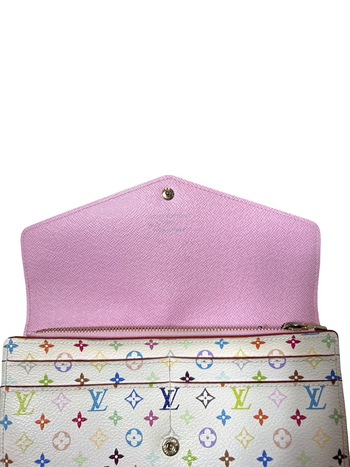 Louis Vuitton Monogram Multicolor Sarah Wallet White
