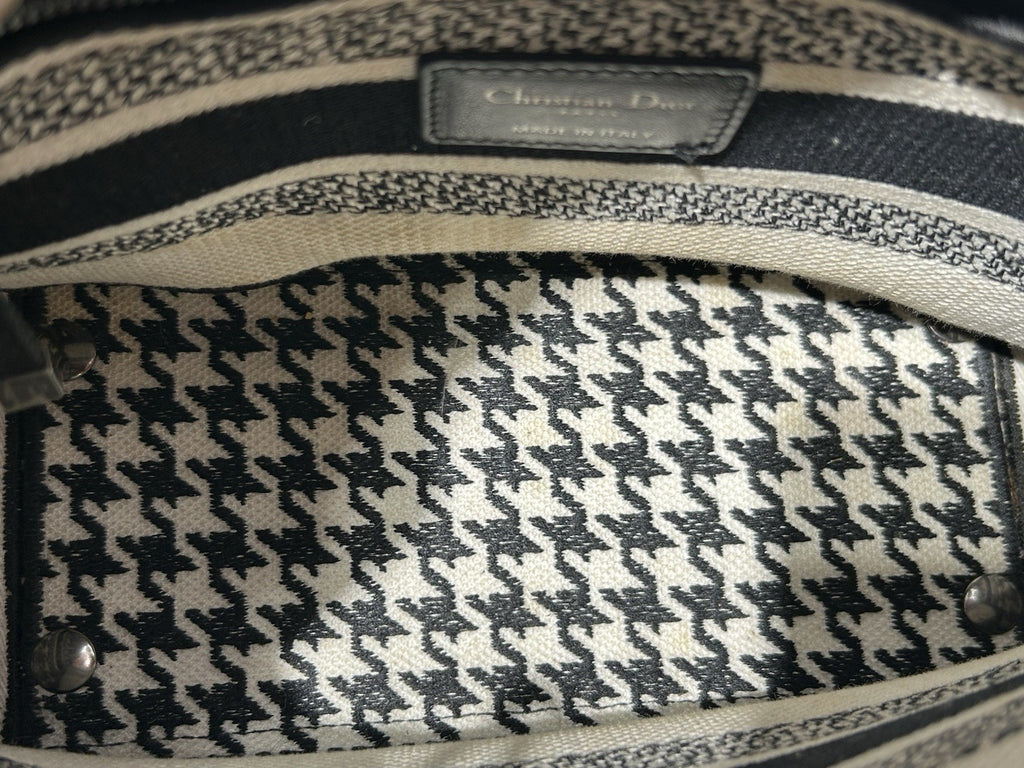Christian Dior Lady D-Lite Bag Houndstooth Canvas Medium