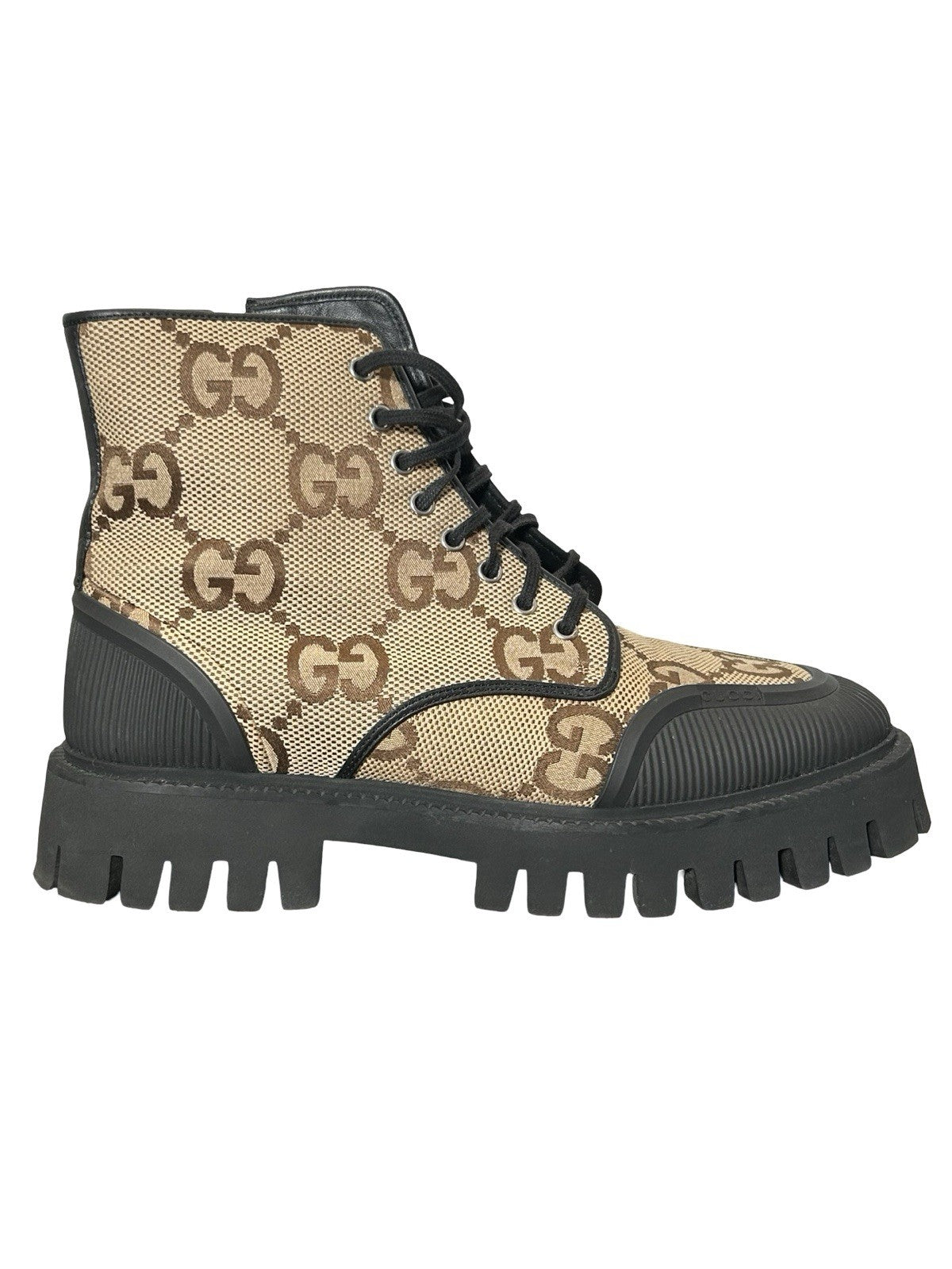 Gucci Maxi GG Supreme canvas combat boots Size 11 US