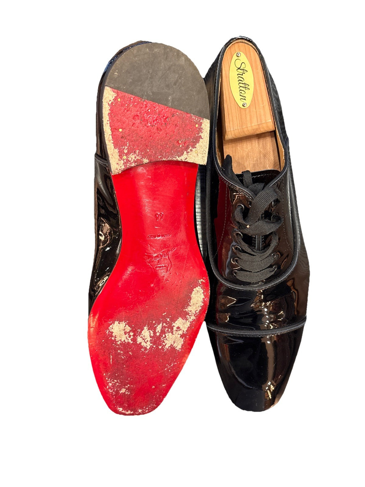 Christian Louboutin Greggo Cap Toe Oxford Shoe Patent Leather Size 44 - US 11