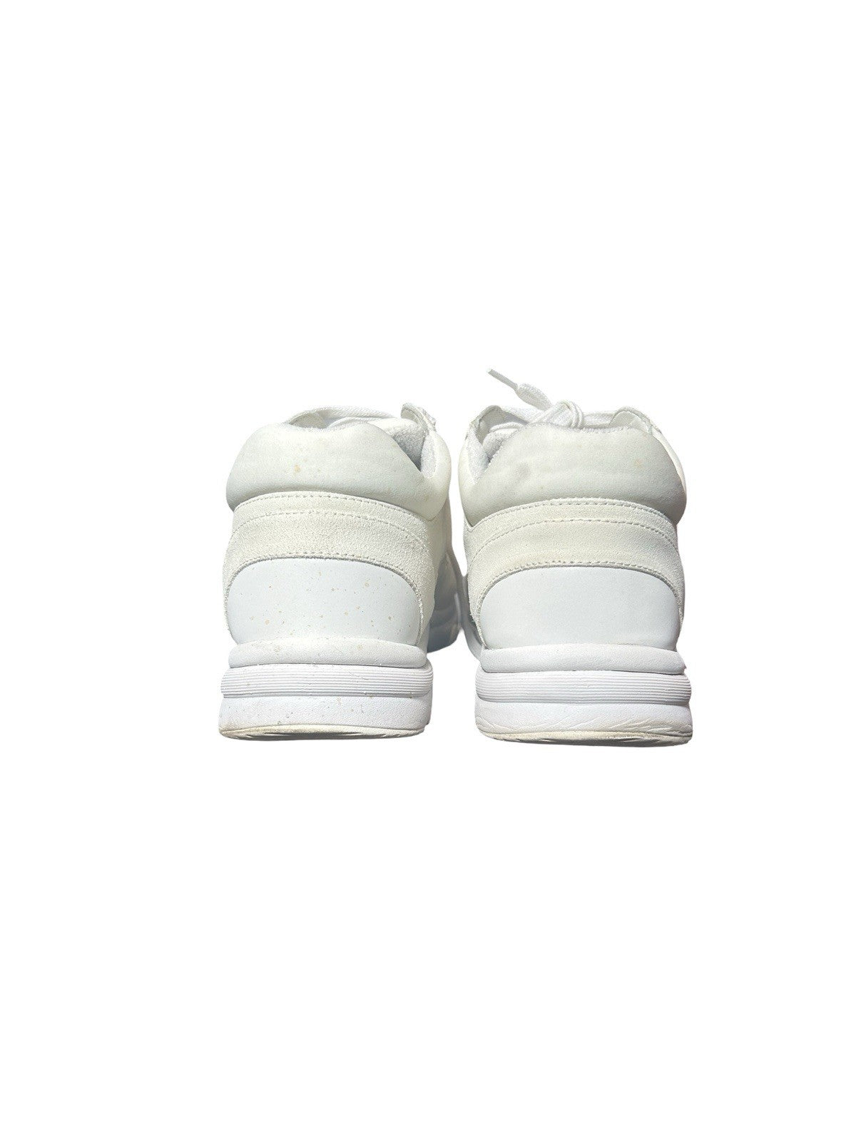 CHANEL Suede Calfskin Fabric CC Sneakers 42 White