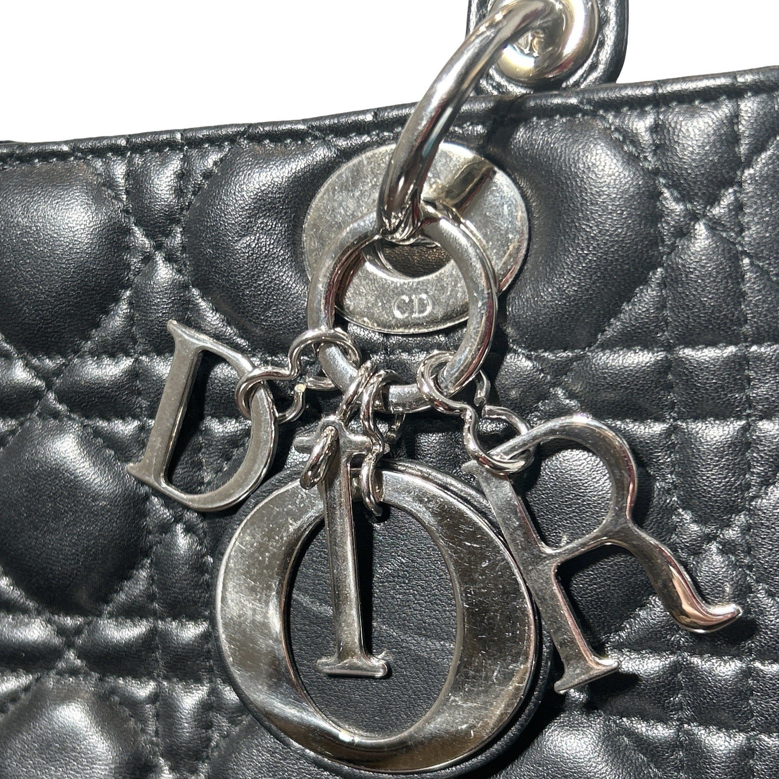 Christian Dior Lady Dior Quilted Lambskin Black Medium