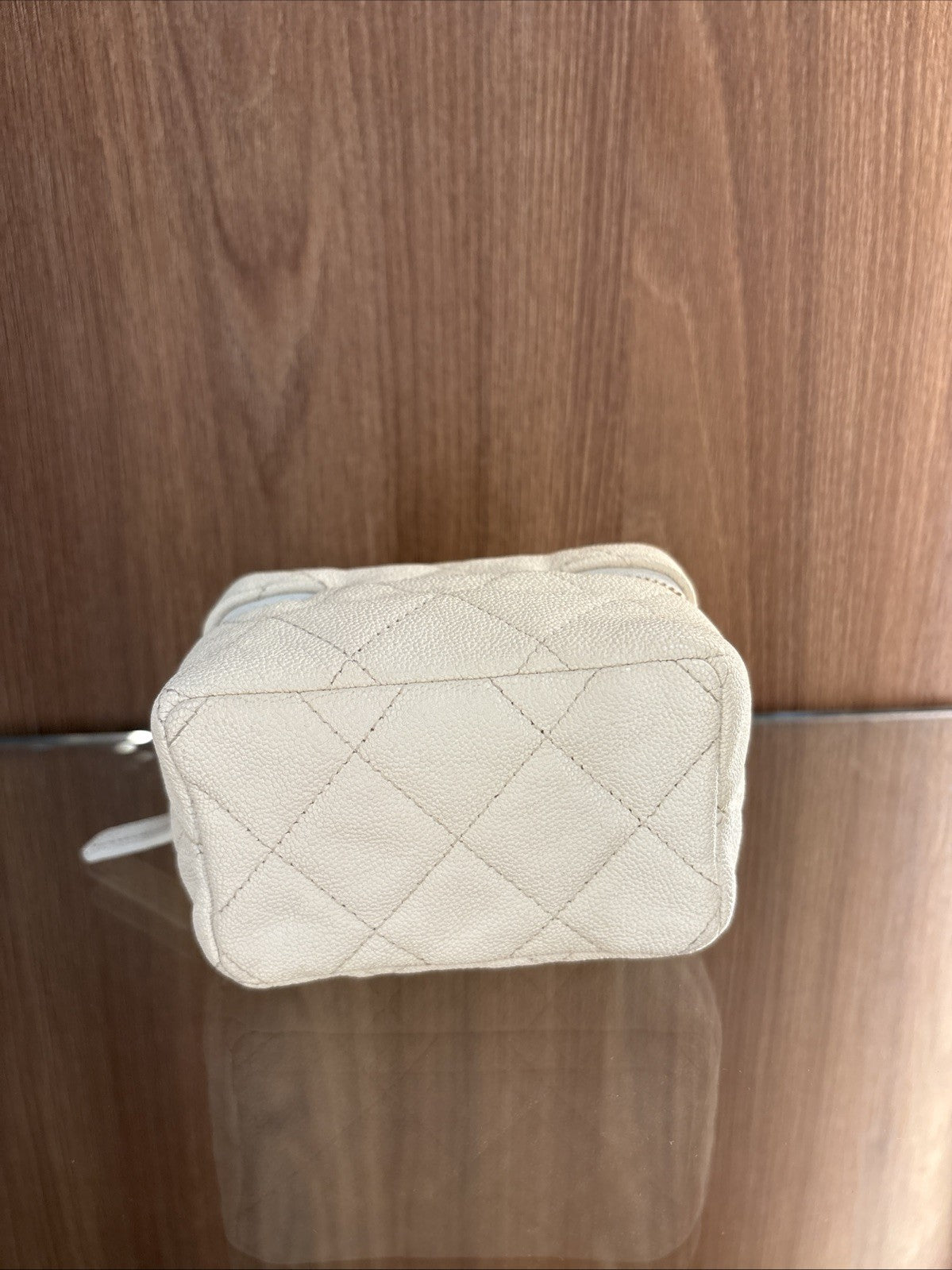 CHANEL CC GHW Mini Chain Shoulder 2 Way Shoulder Bag Calfskin Leather White