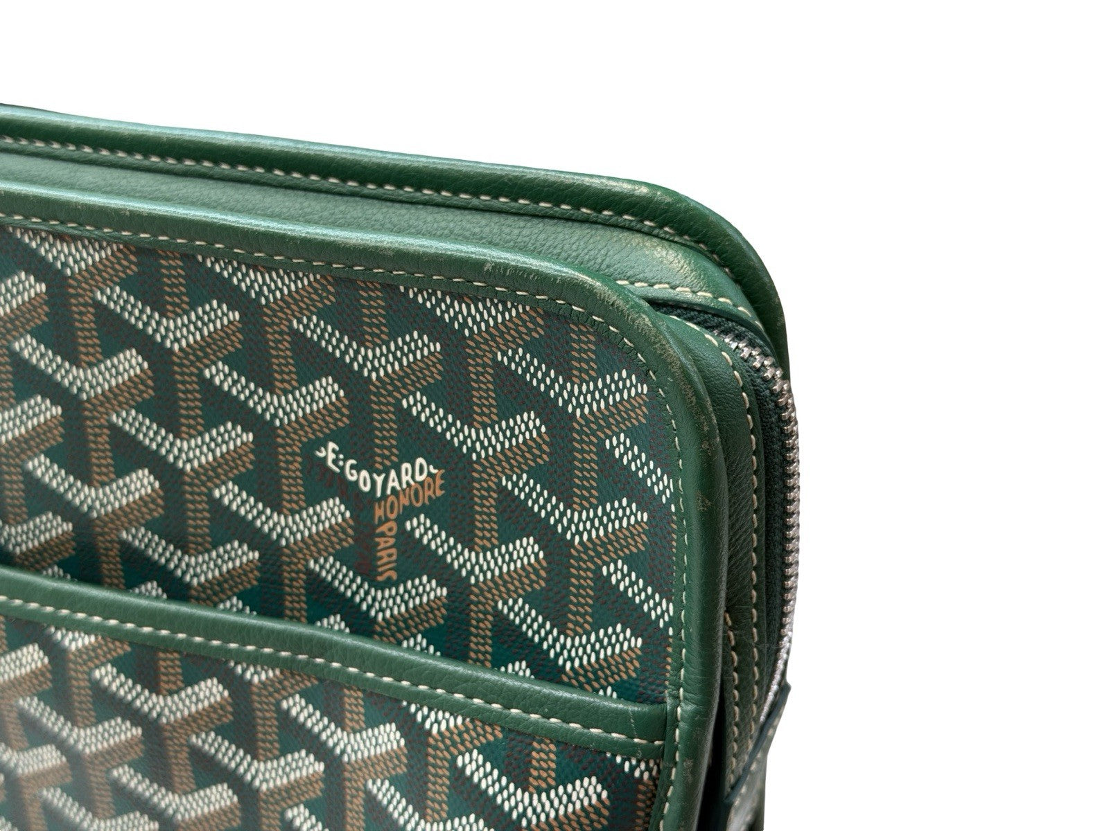 Goyard Goyardine Jouvence Toiletry Pouch Coated Canvas GM Green