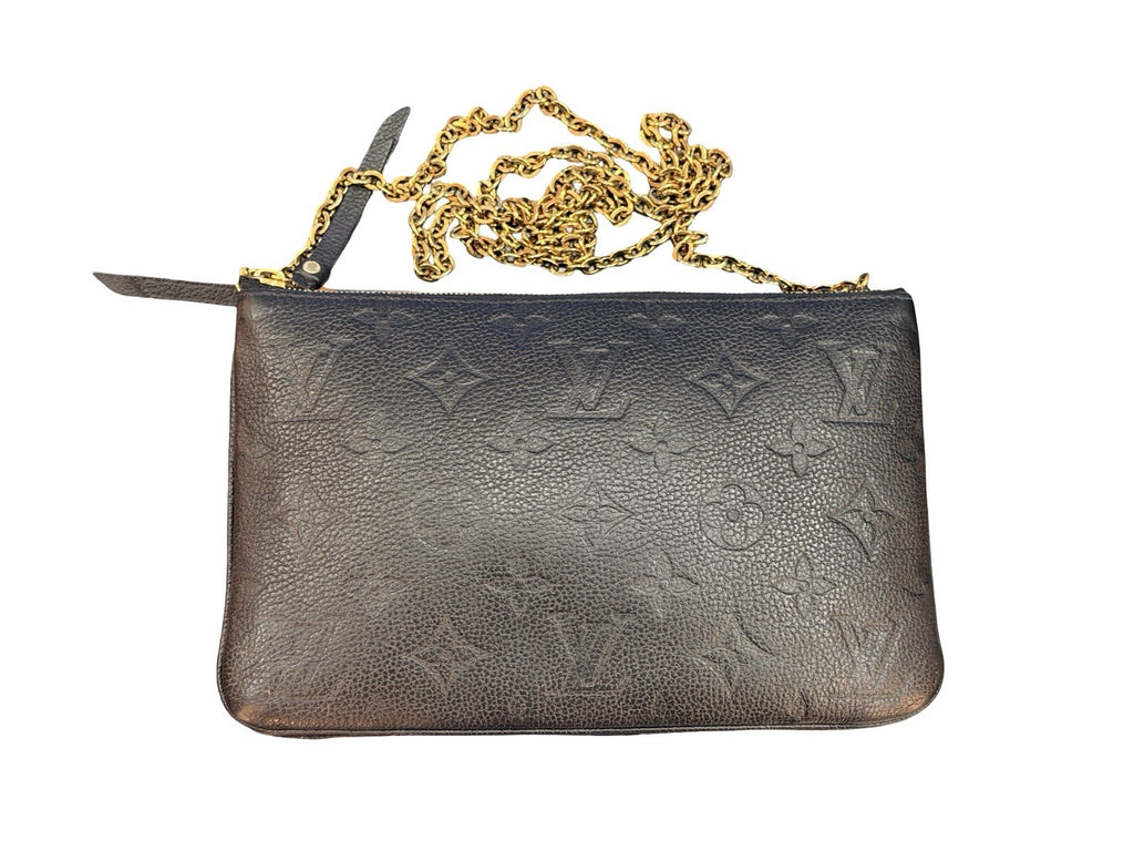 Louis Vuitton Double Zip Pochette Monogram Empreinte Leather Shoulder Bag