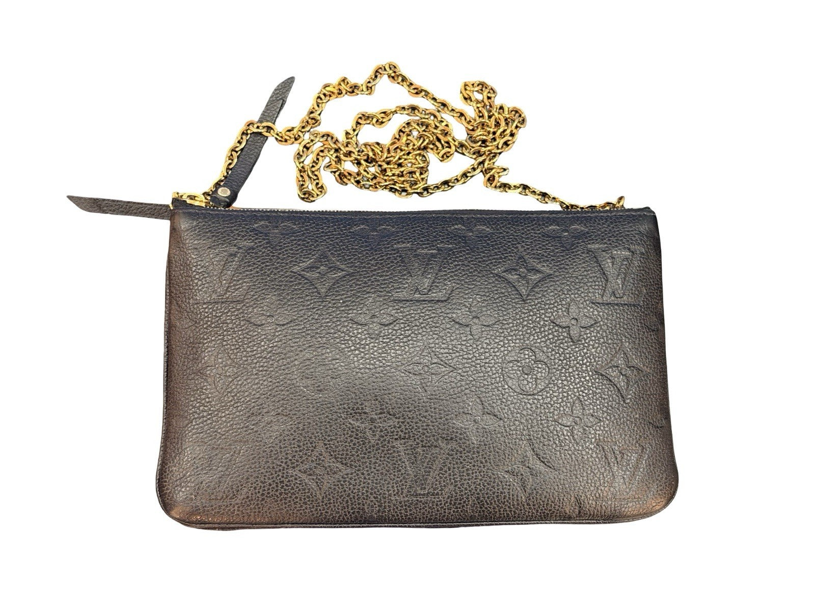 Louis Vuitton Double Zip Pochette Monogram Empreinte Leather Shoulder Bag