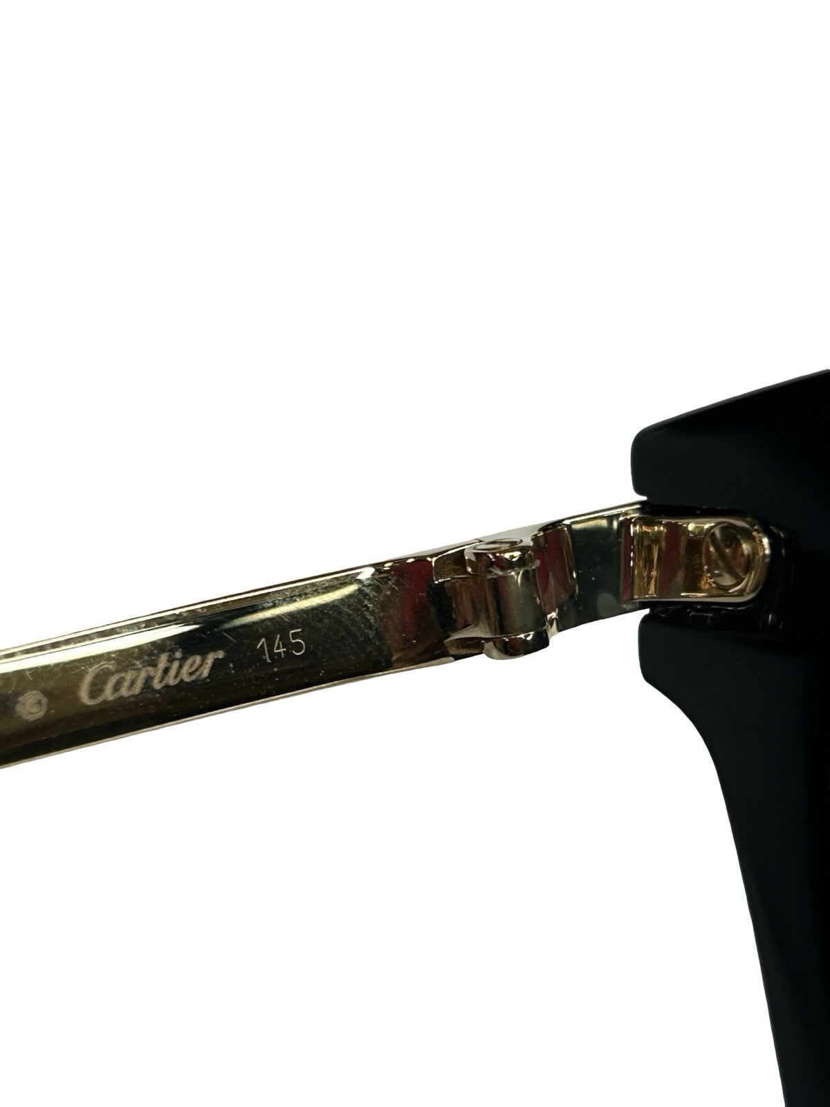 Cartier De Panthere Tinted Lens Square Black Gold Tone Hardware Size 145