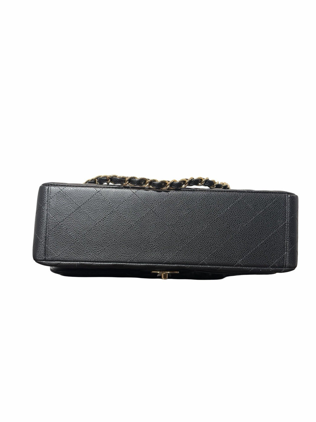 Chanel Classic Flap Bag in Black Quilted Caviar Leather With Gold-tone Maxi