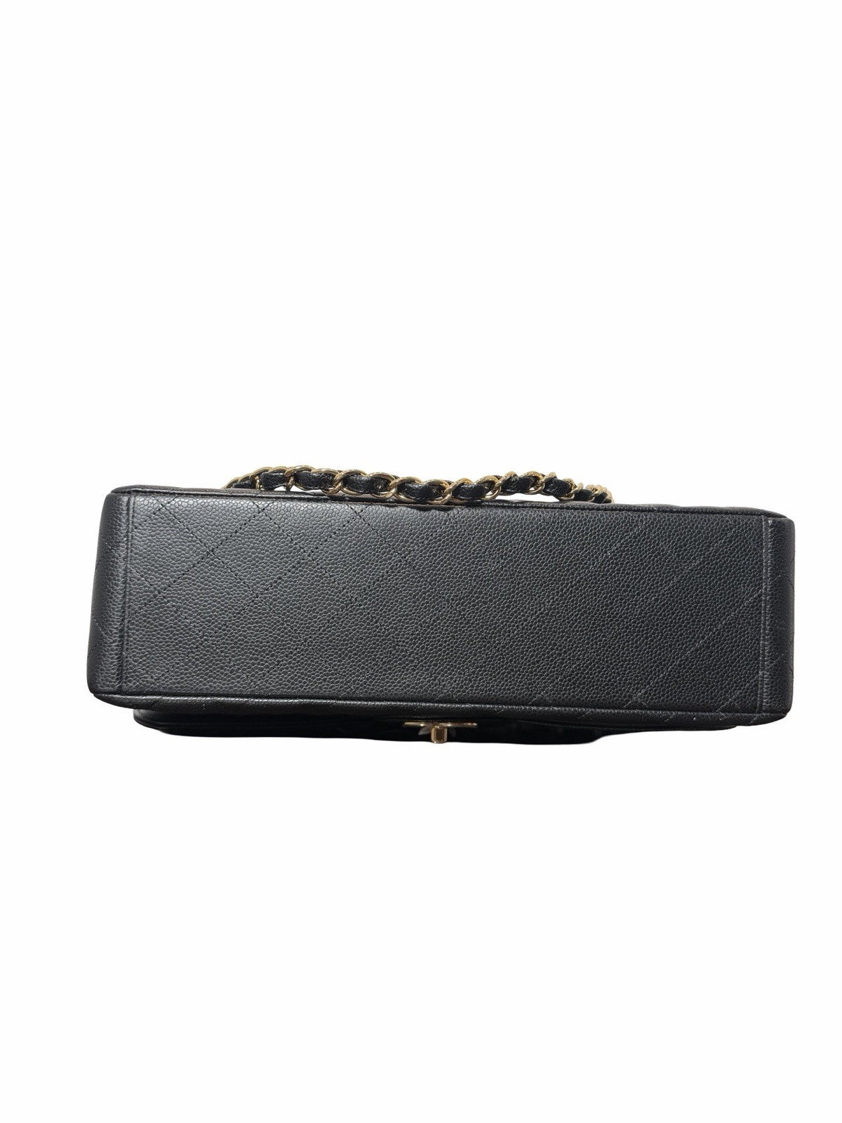 Chanel Classic Flap Bag in Black Quilted Caviar Leather With Gold-tone Maxi