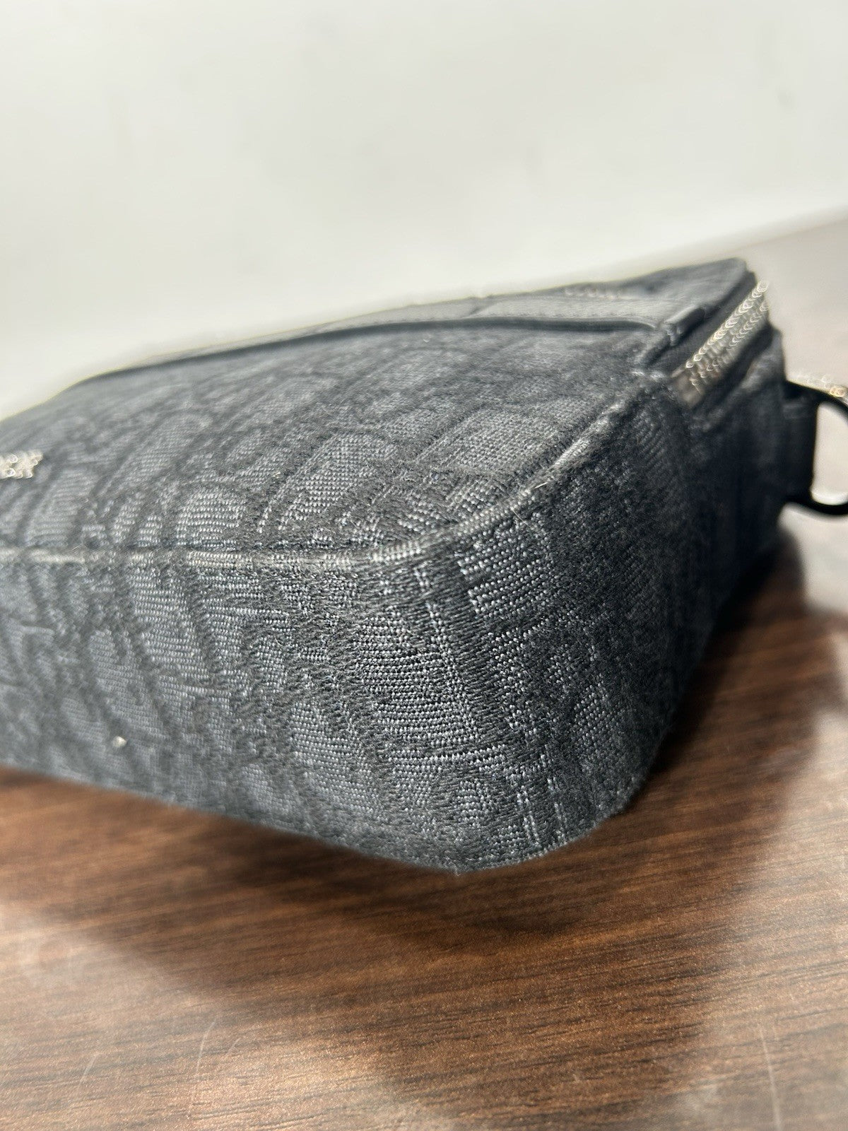 Christian Dior Safari Messenger Bag In Black Monogram Canvas