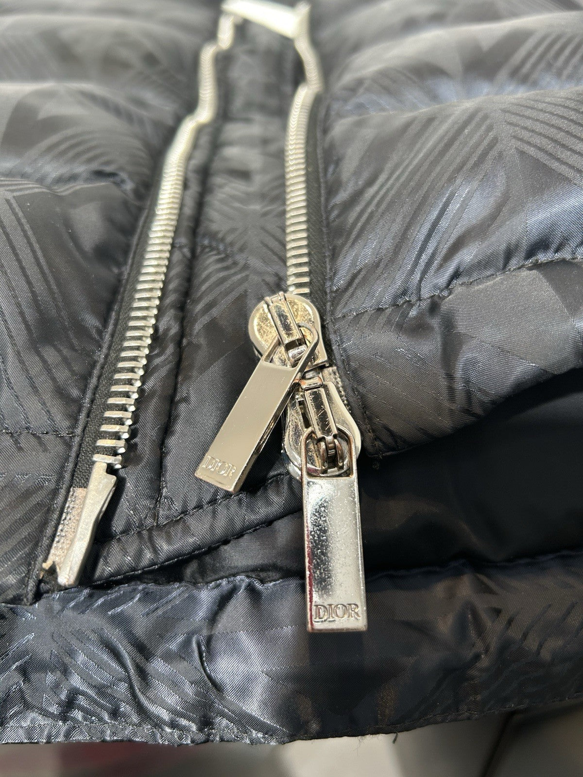 Dior Oblique Puffer Vest Homme Blue