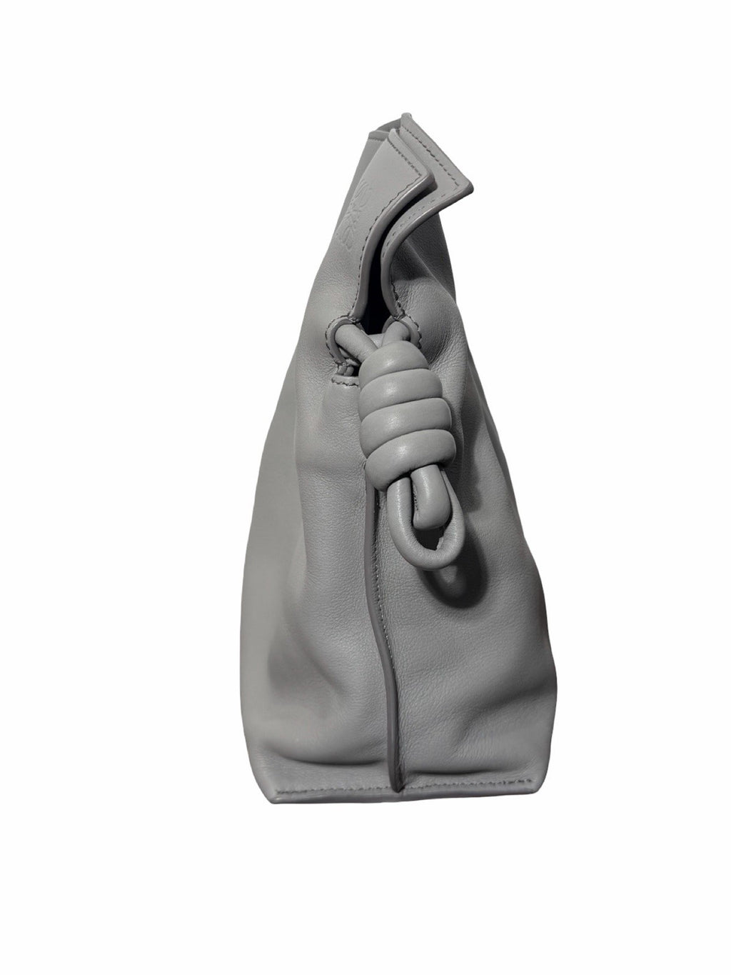 Loewe Leather Flamenco Knot Grey Shoulder Bag