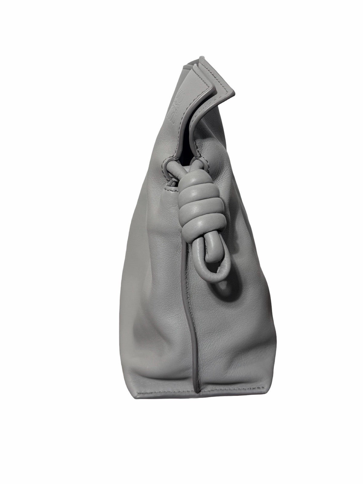 Loewe Leather Flamenco Knot Grey Shoulder Bag
