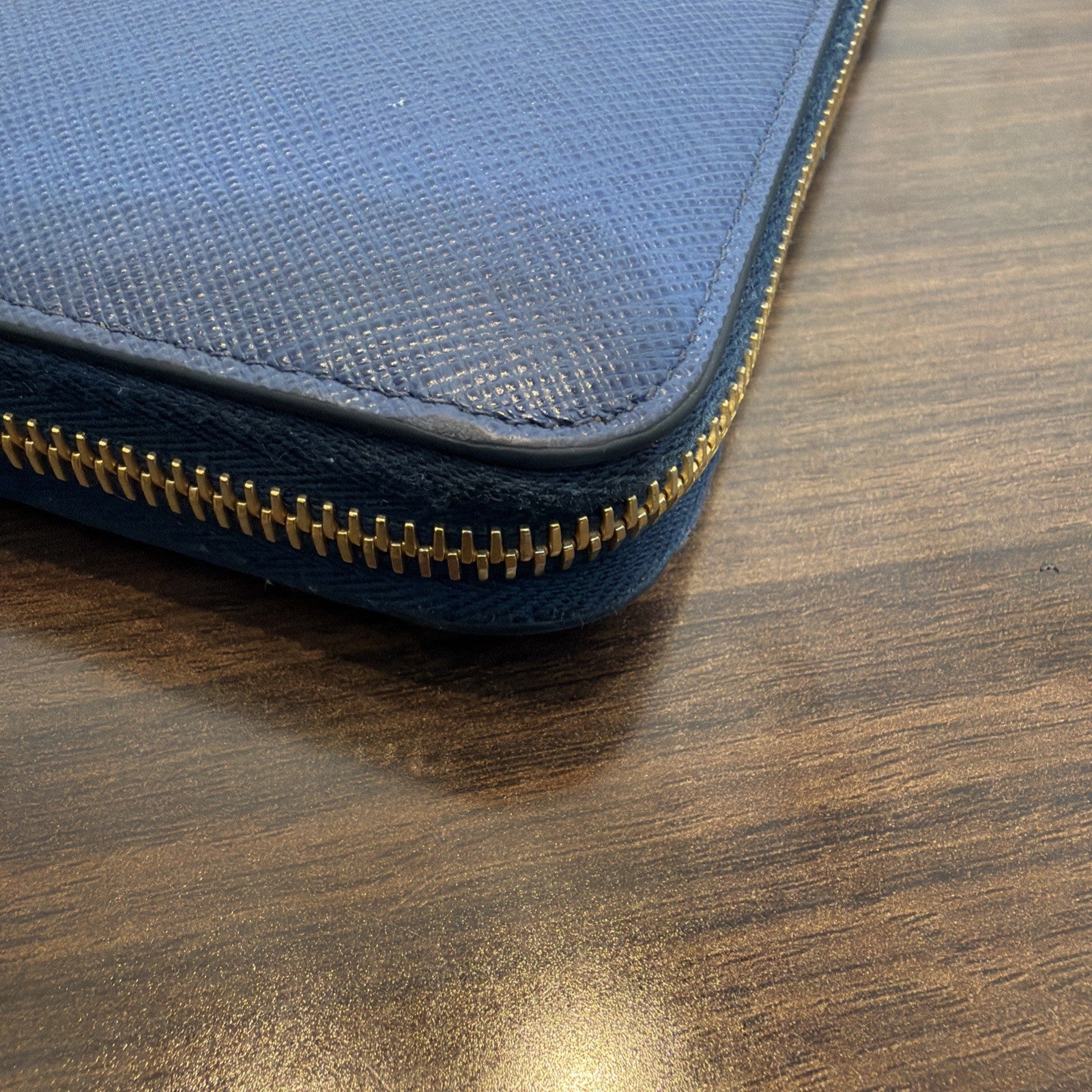 Prada Saffiano Blue Wallet