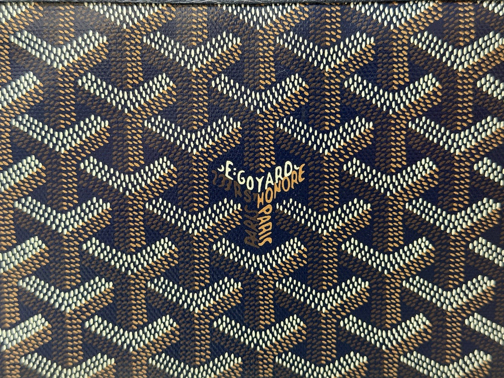 Goyard Goyardine Jouvence Toiletry Pouch Coated Canvas MM Dark Blue