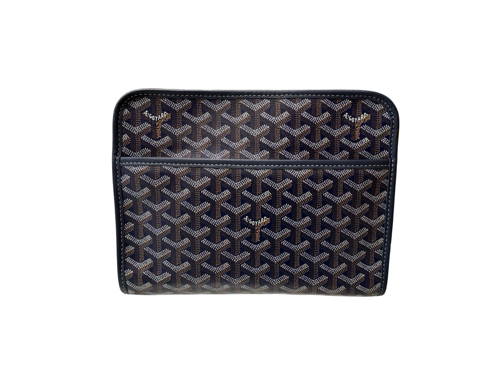 Goyard Goyardine Jouvence Toiletry Pouch Coated Canvas MM Dark Blue