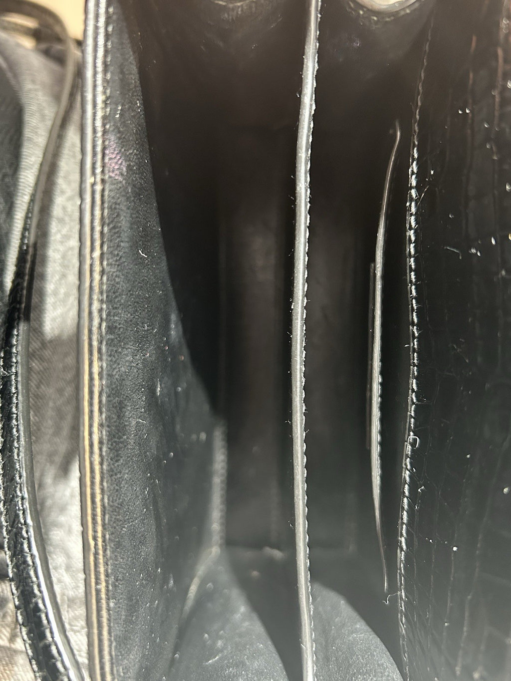 Saint Laurent YSL Cassandra Mini Top Handle Crocodile Leather Handbag