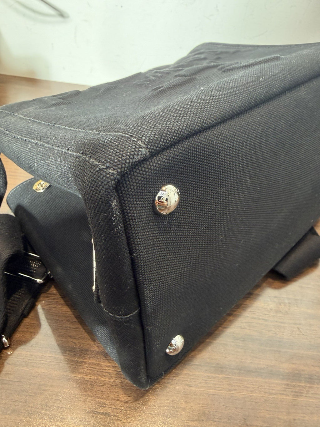 Prada Embossed Logo Canapa Tote Bag