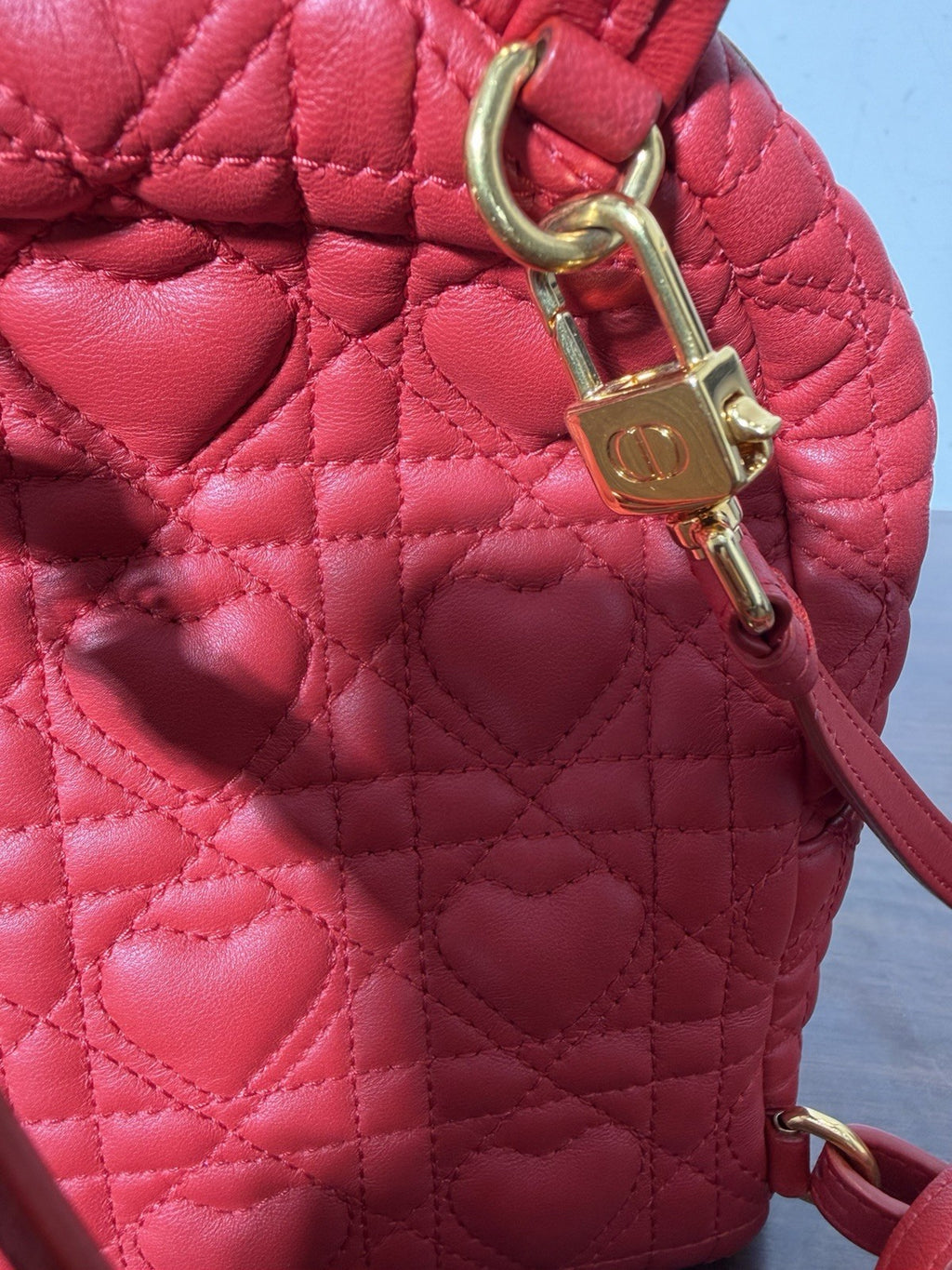 Christian Dior Cannage Heart 3Way Mini Rucksack Daypack Backpack Lambskin