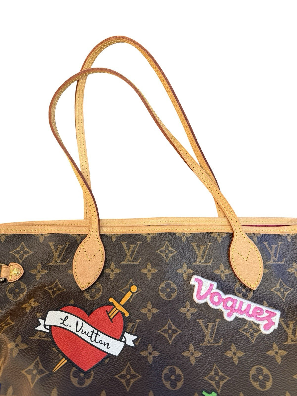 Louis Vuitton Neverfull NM Tote Limited Edition Patches Monogram Canvas MM