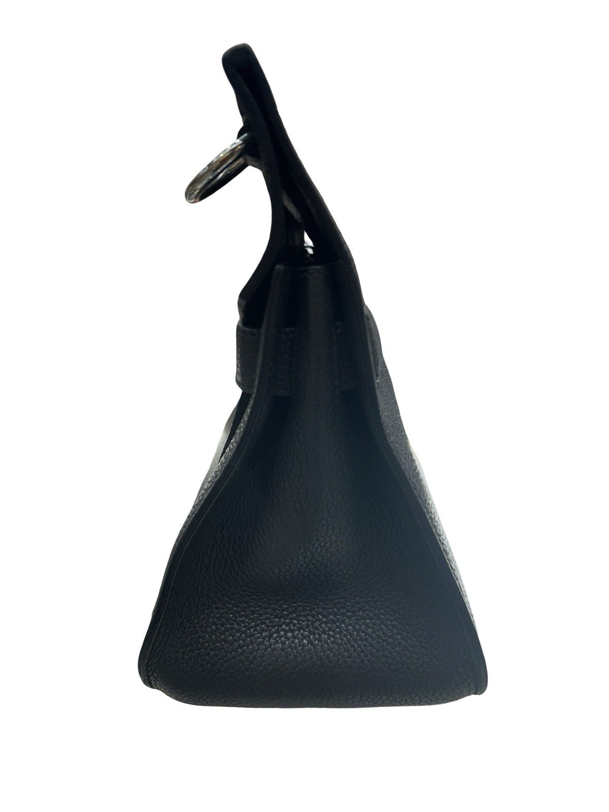 Hermes Jypsiere Black Clemence Leather Shoulder Bag 