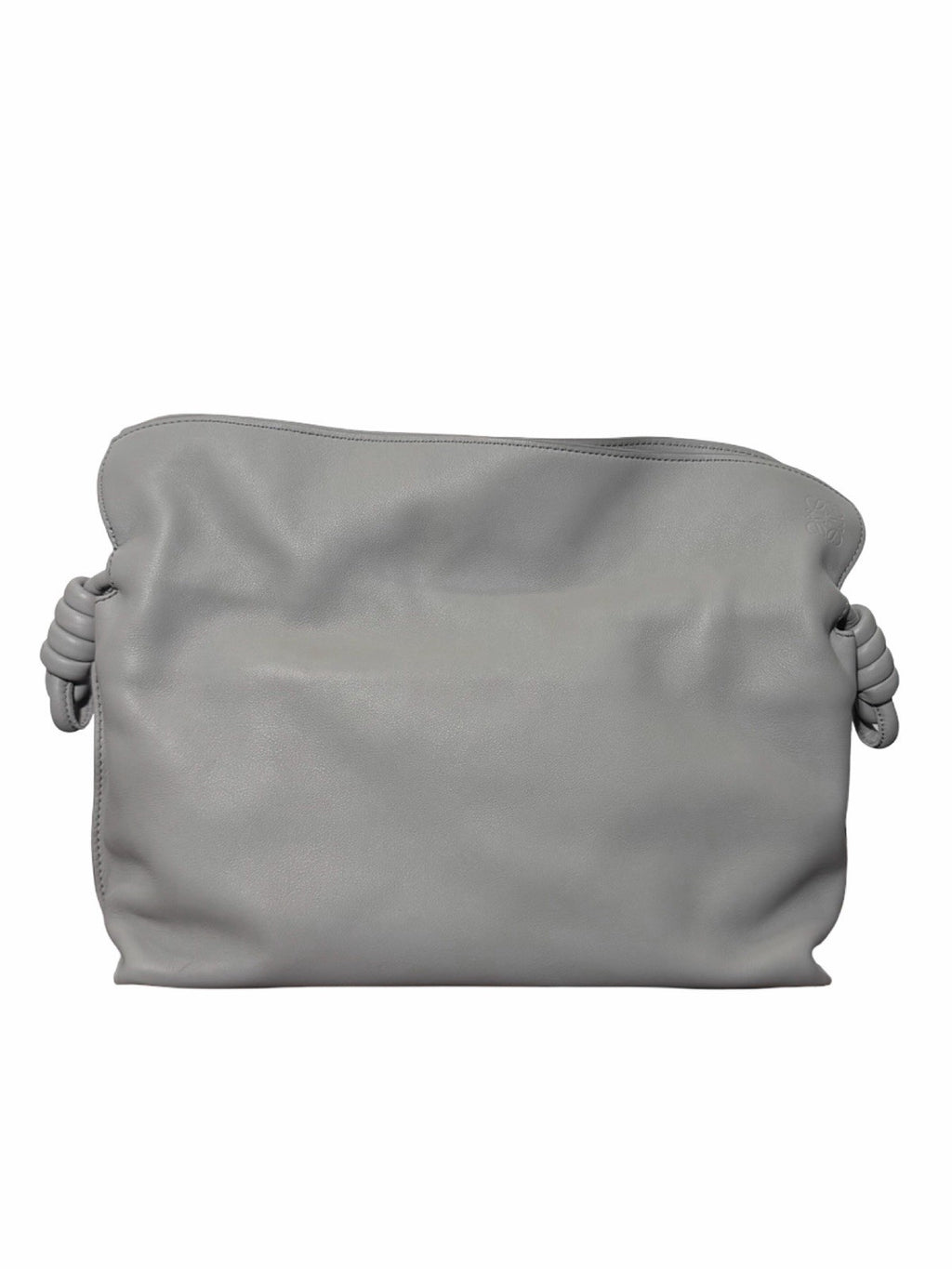 Loewe Leather Flamenco Knot Grey Shoulder Bag