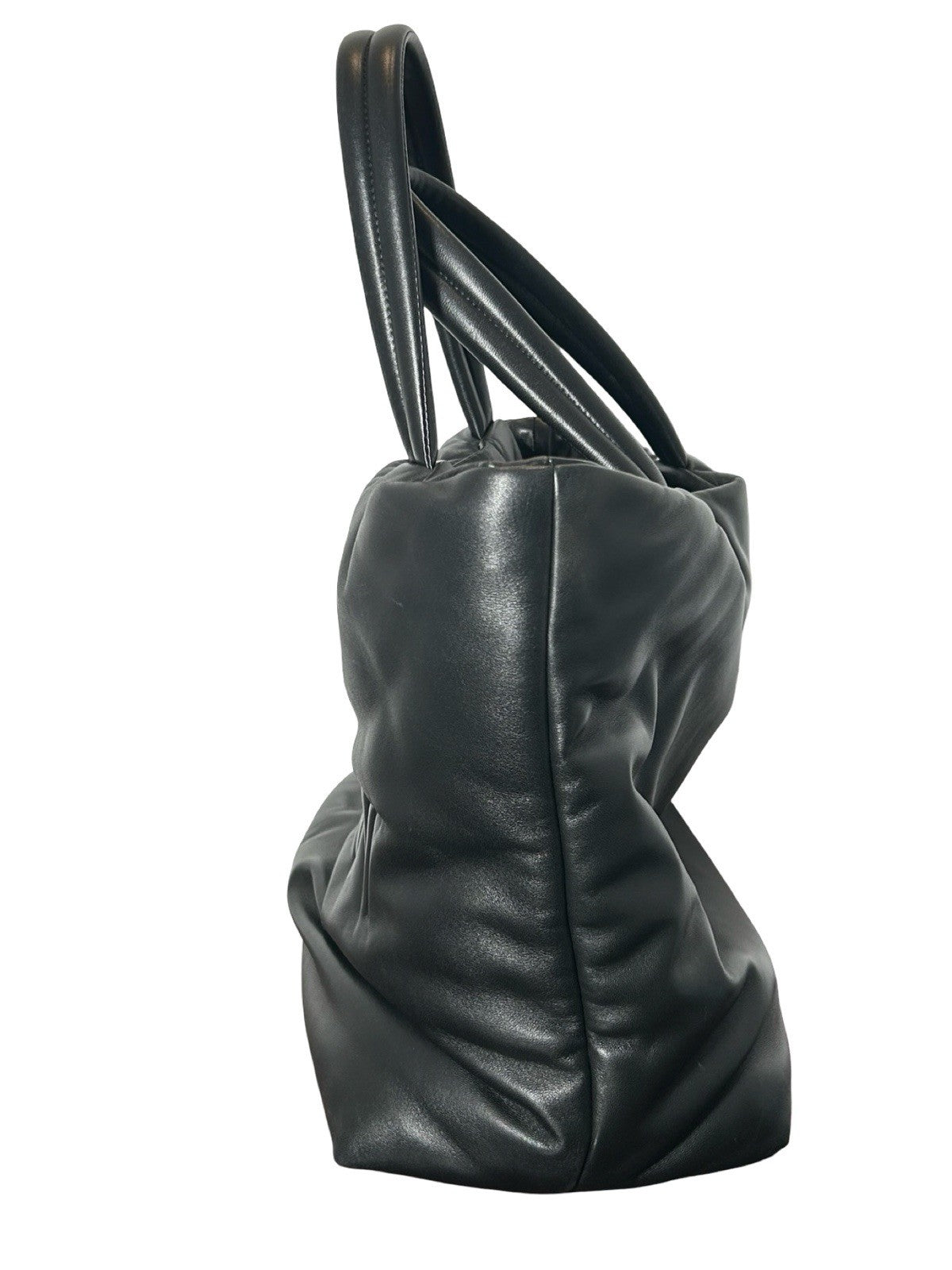 Saint Laurent YSL logo-debossed leather Puffer Tote Bag