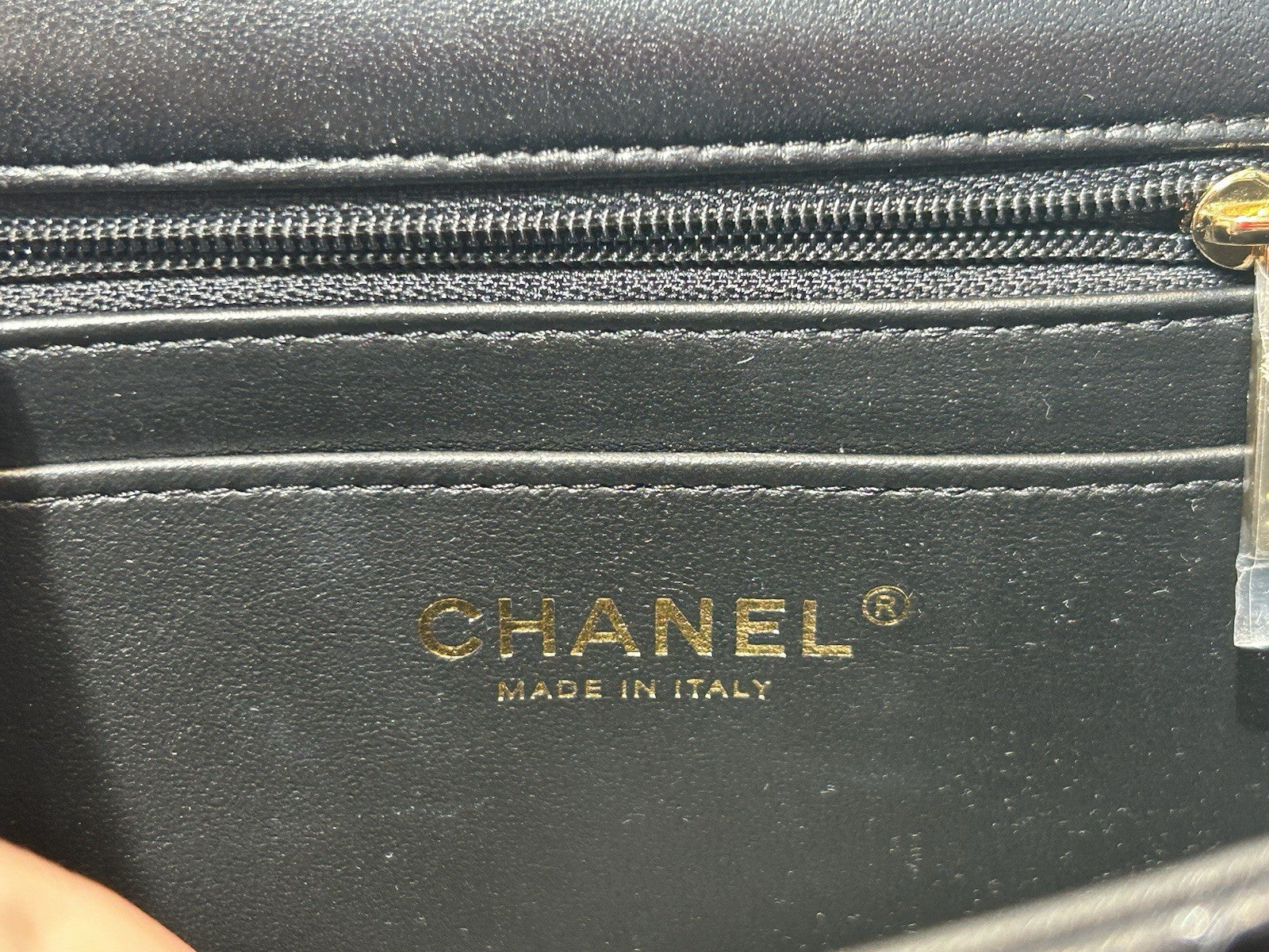 Chanel Lambskin Quilted Mini Top Handle Rectangular Flap Black