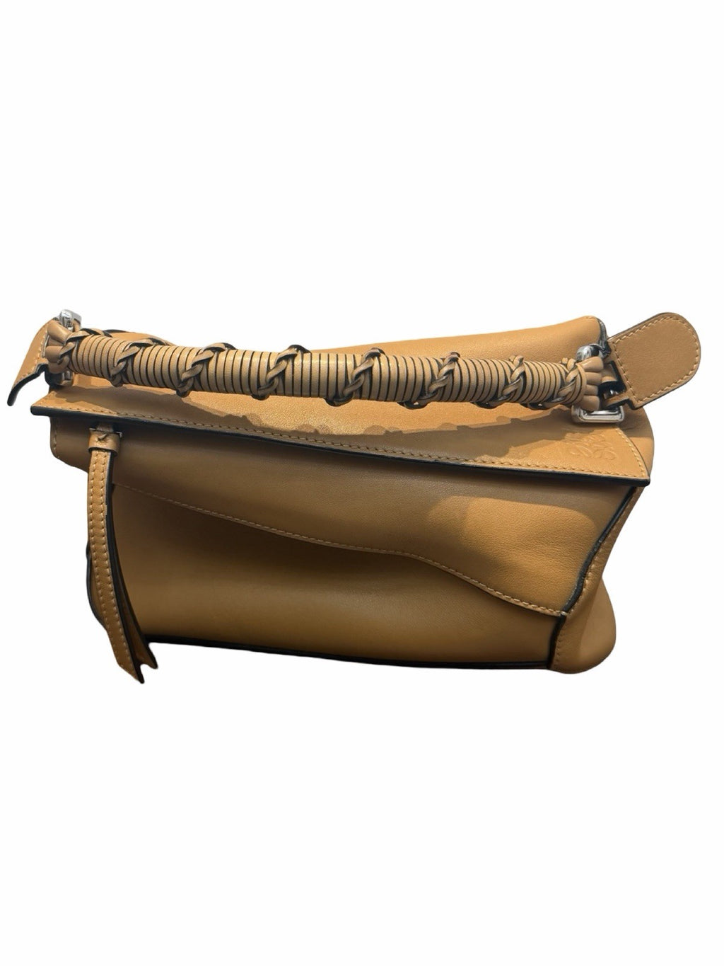 Loewe Small Woven Brown Puzzle Edge Shoulder Bag
