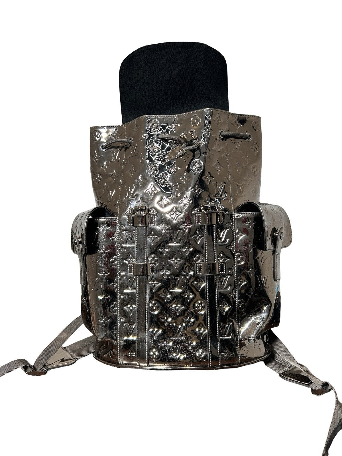 LOUIS VUITTON Monogram Mirror Christopher PM Backpack Chrome