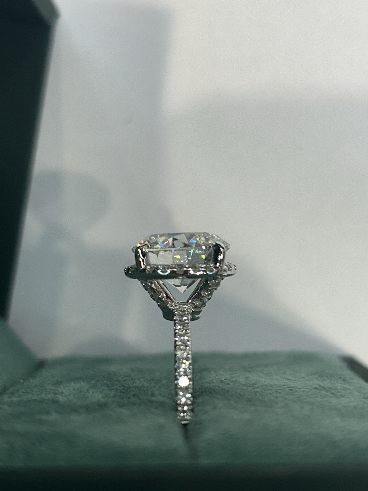 6.01 CARATS Round Brilliant In Hidden Halo Setting, 14K White Gold