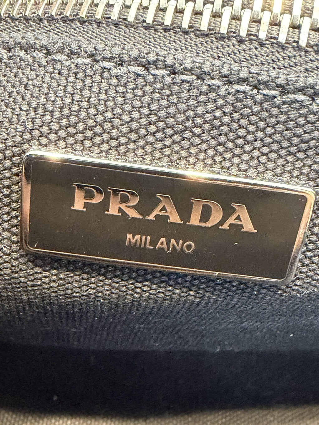 Prada Embossed Logo Canapa Tote Bag