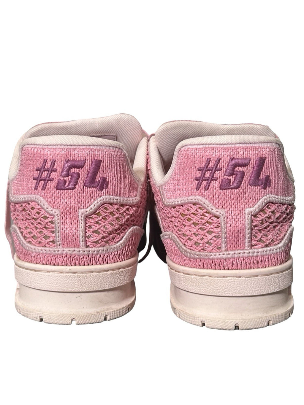 Louis Vuitton LV Trainers Pink Knit Fabric And Raffia Materials 10.5Lv / 11.5 US